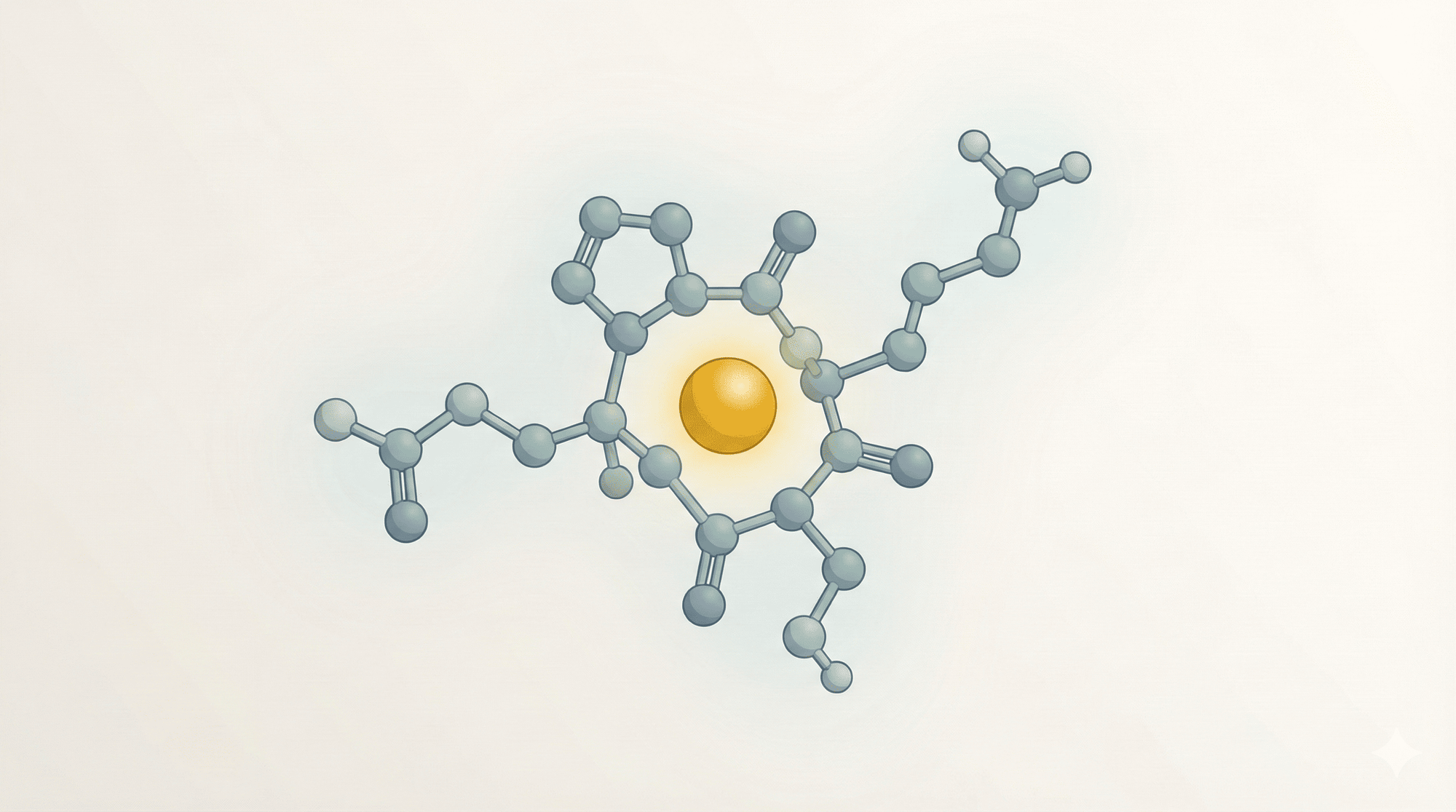 hilized GHK-Cu (Copper Tripeptide-1) vial beside a simple scientific illustration of the GHK tripeptide chelating a copper ion, on a clean white background
