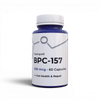 Nootropix BPC-157 500mcg capsules in a blue bottle with white label for gut health and repair