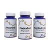 Nootropix NZ40 Limitless Stack featuring three blue bottles of L-Theanine, Fladrafinil, and Phenibut F.A.A. capsules.