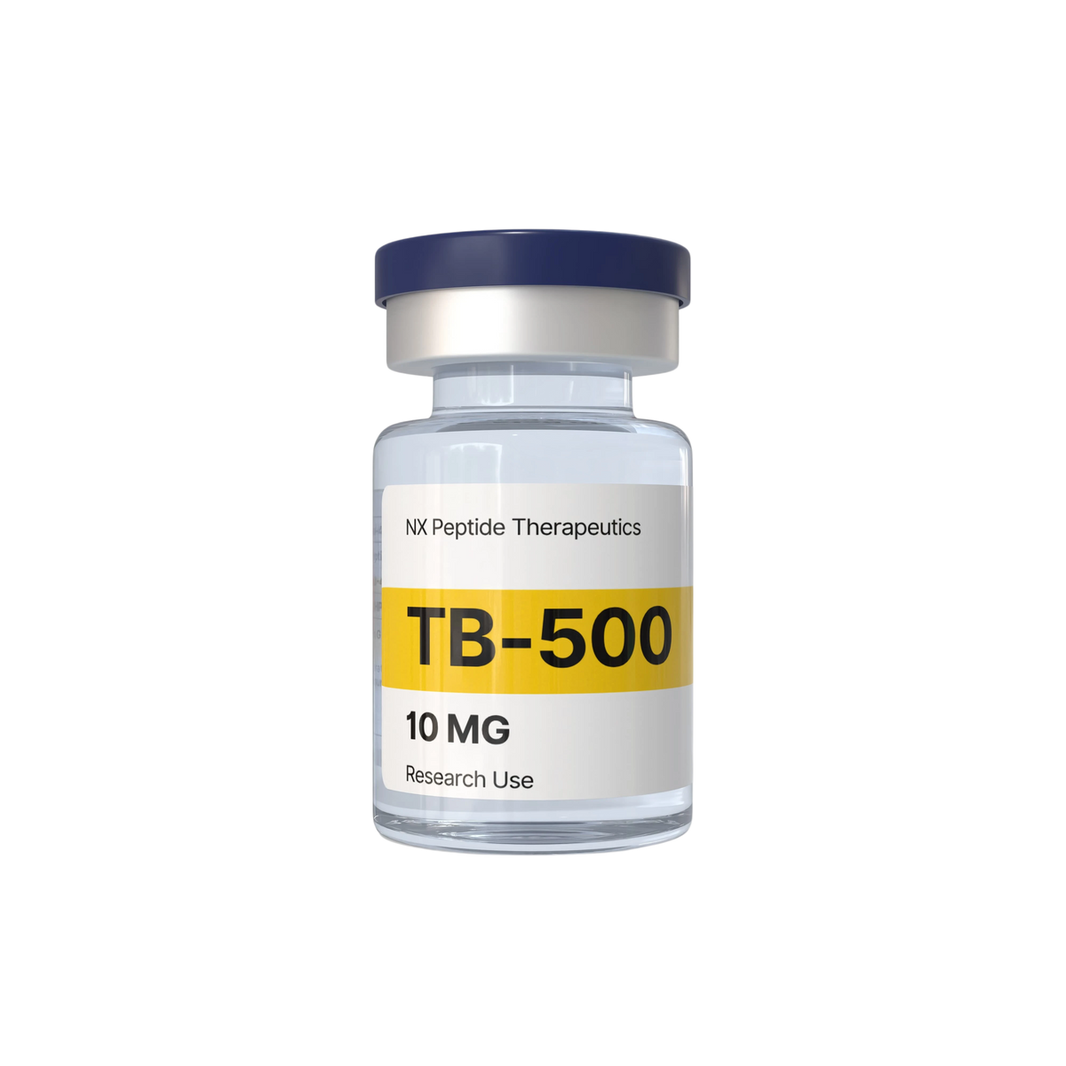 Vial labeled TB-500 with NX Peptide Therapeutics branding on a white background